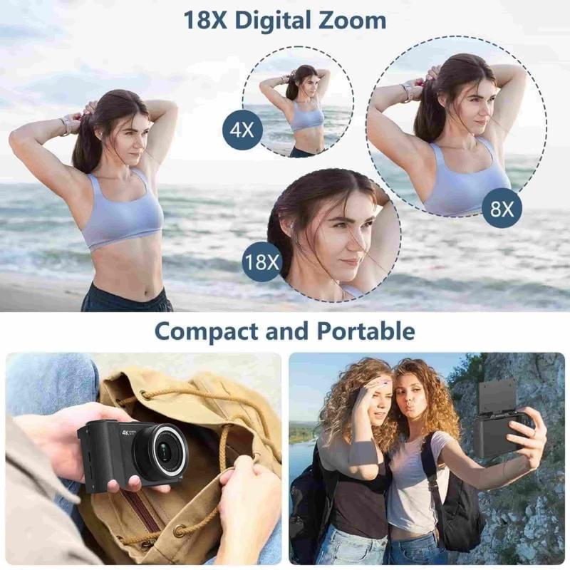 4K Digital Camera with Flip Screen