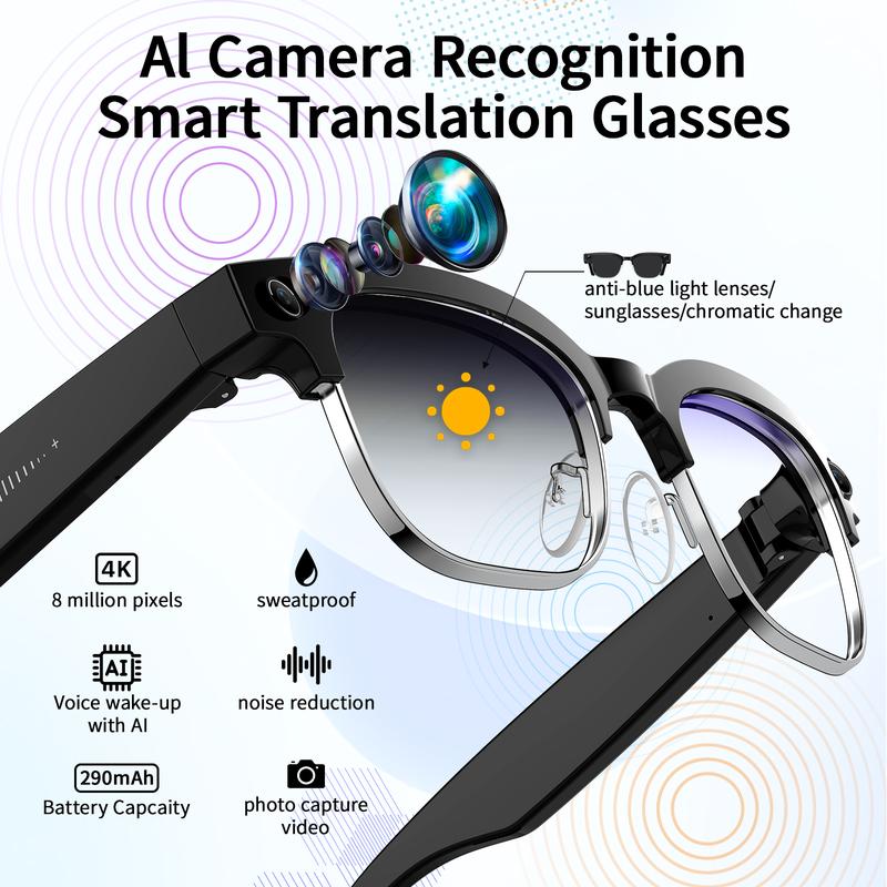 Wearable AI Camera Glasses UV Protect