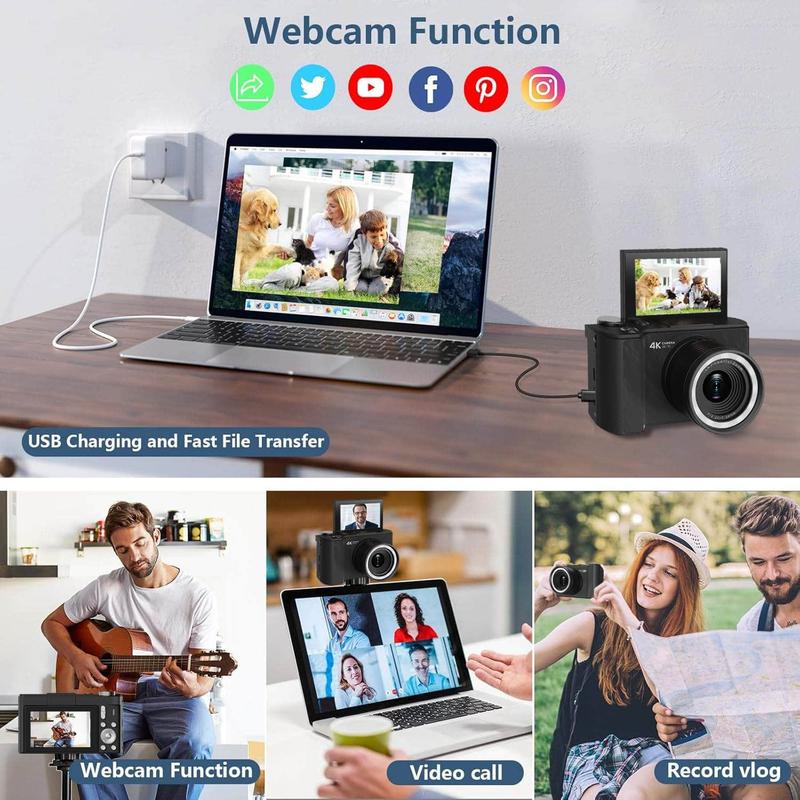 4K Digital Camera with Flip Screen